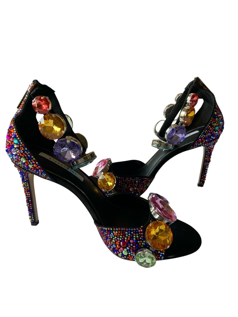 Gianni Bini Oaklynn Rainbow Rhinestone Suede Heels Size 8 NWOB - Picture 4 of 8